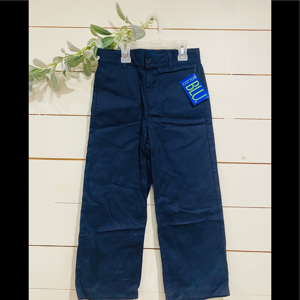 NWT Navy Dress Khaki Pants Cotton Blu